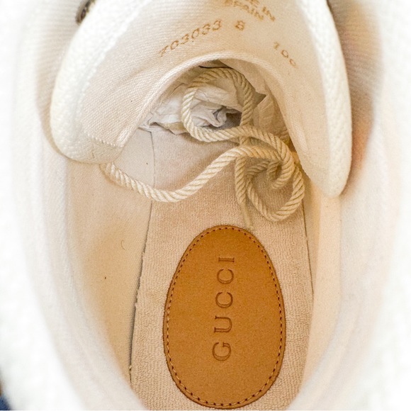 Gucci Interlocking G Logo Canvas High Top Sneakers - Picture 12 of 16